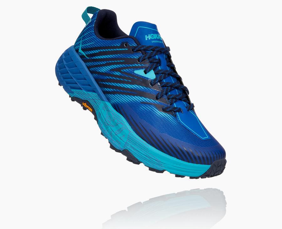 Hoka One One Speedgoat 4 - Men Trail Shoes - Blue,Australia EDA-254960